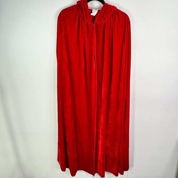 Velour red costume cape‎ vampire little red riding hood devil - Picture 1 of 8